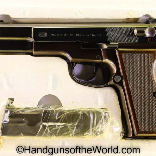 9mm, Browning Hi Power, Browning High Power, Copy, Handgun, Hi Power, High Power, Mauser, Model 90 DA, Pistol, with Box
