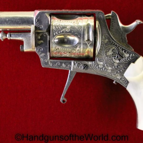  .320, ancion marx, Antique, Belgian, Belgium, factory engraved, Handgun, pearl grips, puppy, Revolver
