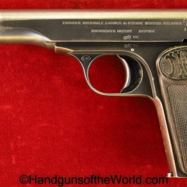.32, 1910, 1931, 7.65, Belgian, Belgium, Browning, C&R, Czech, Czechoslovakia, Dated, Extended Barrel, FN, Handgun, Pistol, Proofed