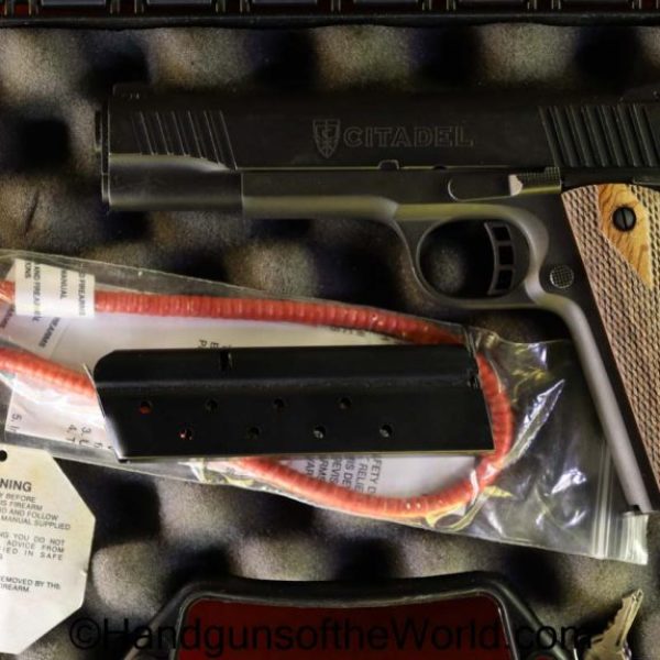 1911, 1911A1, 9mm, Cased, Citadel, Handgun, M1911A1 FS, Pistol, with case