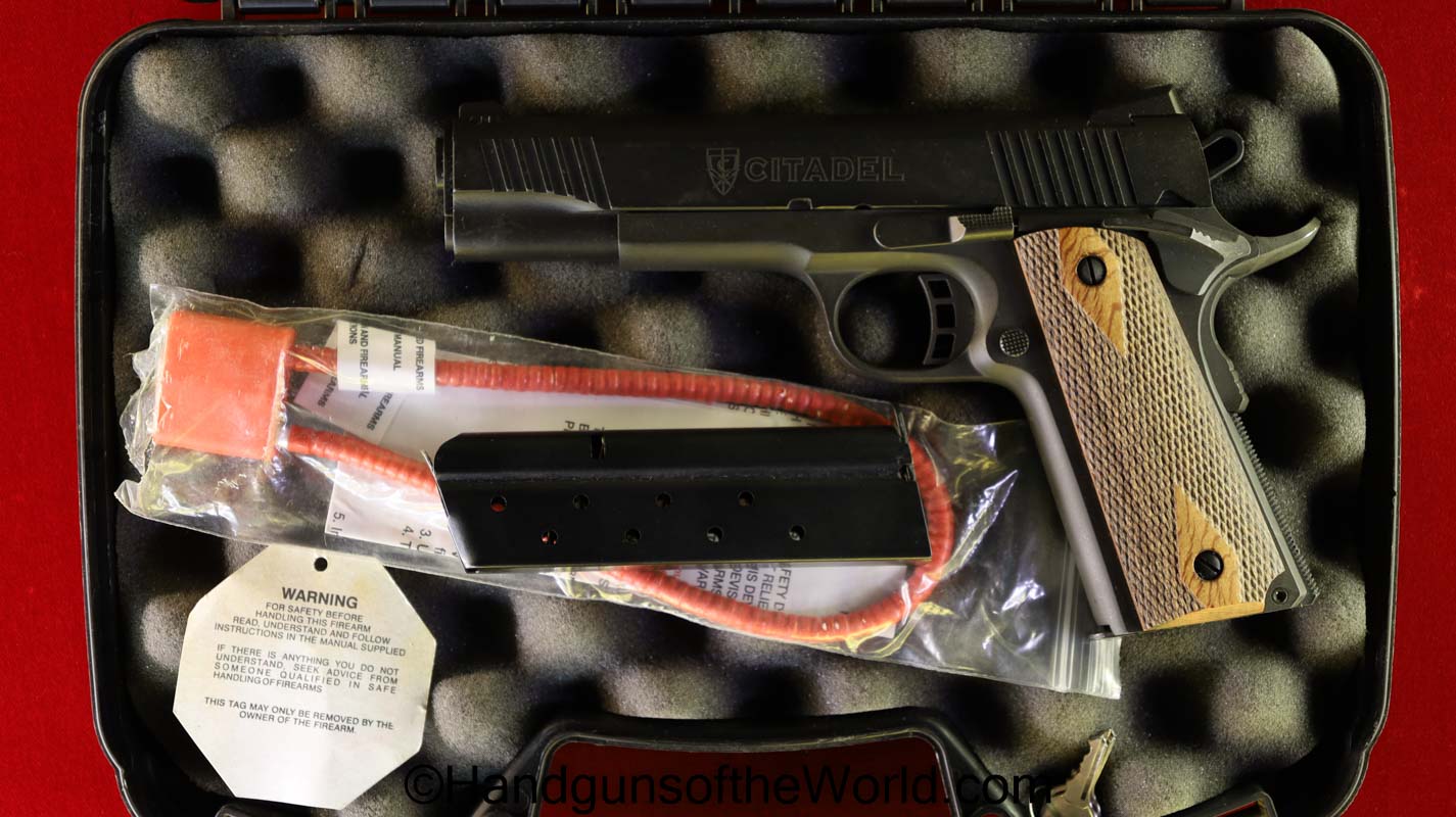 Citadel M1911A1 FS, 9mm with Case - Handguns of the World