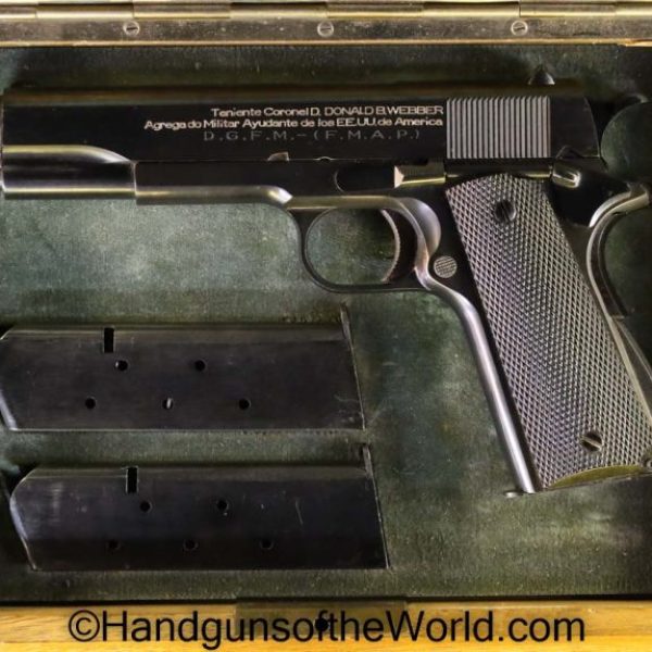 	.45acp, 1911, 1911A1, 1927, Argentina, Argentine, C&R, Colt, DGFM, Factory Presentation Grouping, Handgun, Pistol