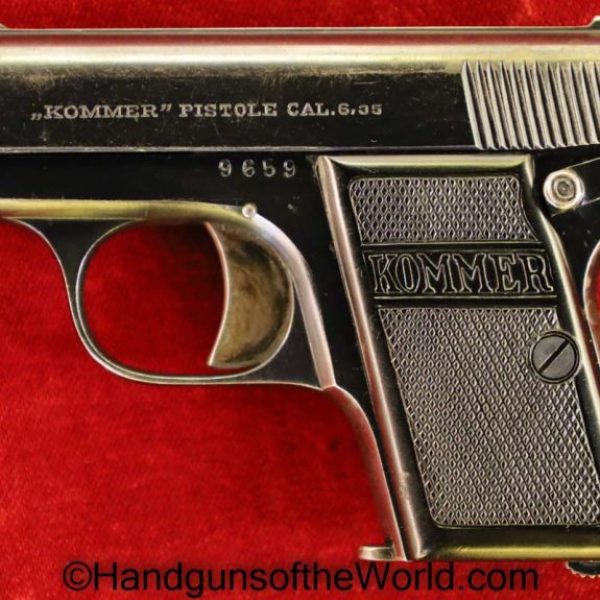 .25, 6.35, C&R, Crown N, German, Germany, Handgun, holster, Kommer, Model 2, Model II, Pistol, Pocket, Pocket Pistol