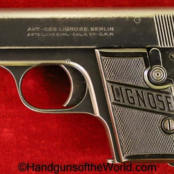  .25, 6.35, C&R, German, Germany, Handgun, Lignose, Model 2, Model II, Pistol, Pocket