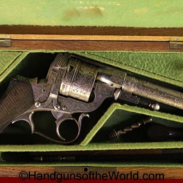 10.4, 1859, Antique, Engraved, Handgun, Perrin, Presentation Cased, Revolver