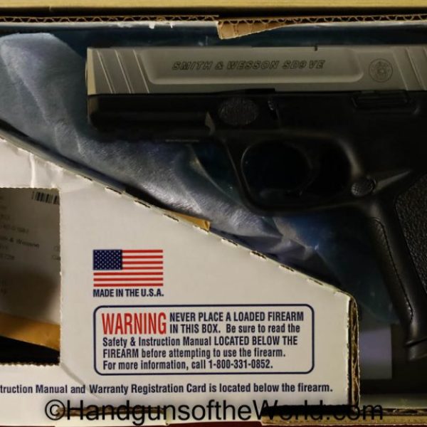 9mm, America, American, boxed, Handgun, LNIB, Pistol, S&W, SD9 VE, Smith & Wesson, Smith and Wesson, usa