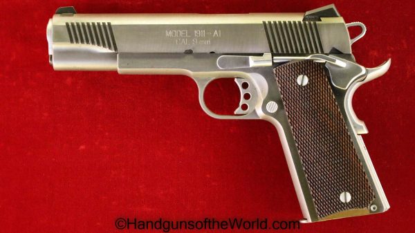 1911, 1911A1, 9mm, Cased, LNIB, lnic, Model 1911A1, Pistol. Handgun, springfield armory, stainless, with case