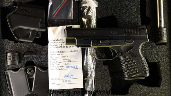 9mm, Cased, LNIB, lnic, Pistol. Handgun, springfield armory, Sub Compact, with case, XDs 9