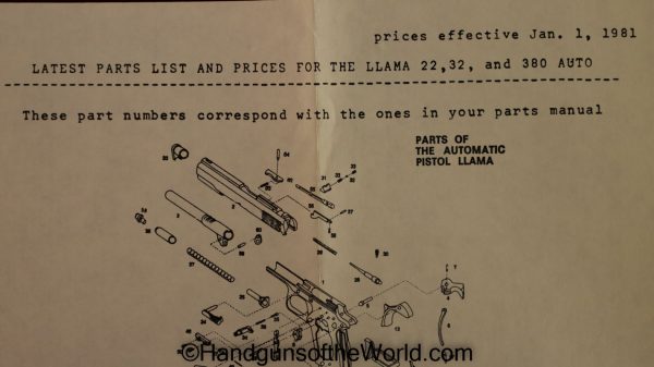 Llama, III-A, 3A, .380, Spain, Spanish, Handgun, Pistol, LNIB, Like New in Box, Boxed, with Box