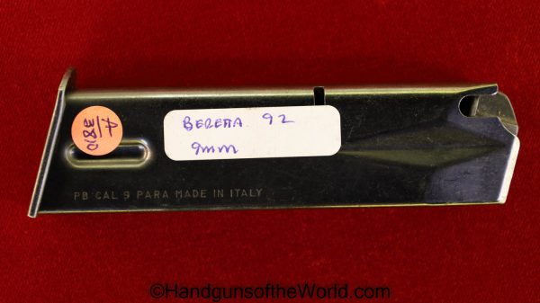Beretta, 92, 9mm, Magazine, Mag, Clip, Original, Italy, Italian, Handgun, Pistol