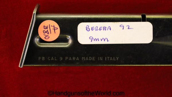 Beretta, 92, 9mm, Magazine, Mag, Clip, Original, Italy, Italian, Handgun, Pistol