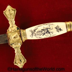 Knights of Columbus, Sword, 4th Degree, Gold Plated, USA, America, American, Case, with Case