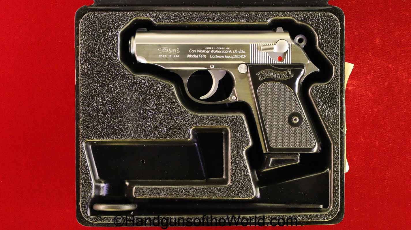 Walther, PPK, .380, USA, America, American, Interarms, Handgun, Pistol, Cased, with Case, Stainless