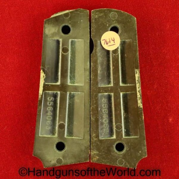 Colt, 1911A1, Grips, WWII, WW2, Bakelite, Brown, Grip Pair, Original, Collectible, America, American, Pistol, Handgun, Plastic