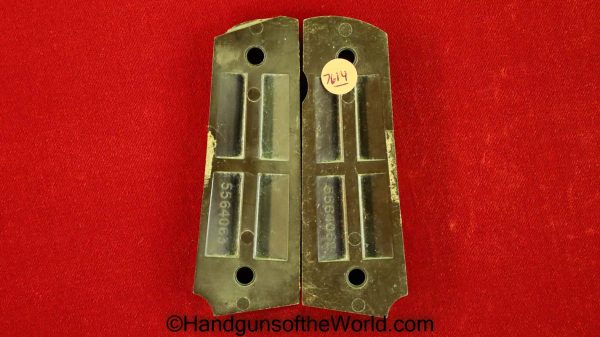 Colt, 1911A1, Grips, WWII, WW2, Bakelite, Brown, Grip Pair, Original, Collectible, America, American, Pistol, Handgun, Plastic