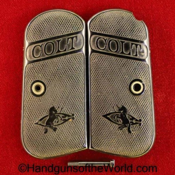 Colt, 1903-1908, Grips, America, American, USA, 32, 380, Automatic, Hard Rubber, Hard-Rubber, C Logo, Original, Collectible, C-Logo, Pistol, Screw