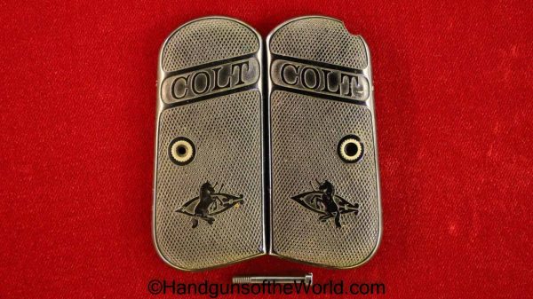 Colt, 1903-1908, Grips, America, American, USA, 32, 380, Automatic, Hard Rubber, Hard-Rubber, C Logo, Original, Collectible, C-Logo, Pistol, Screw