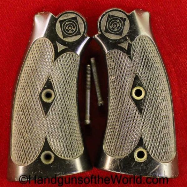 H&R, Target, Grips, Harrington & Richardson, Double Action, revolver, Target Grips, Hard rubber, 38, caliber, frame, .38, cal, Rubber, original, Collectible