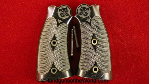 H&R, Target, Grips, Harrington & Richardson, Double Action, revolver, Target Grips, Hard rubber, 38, caliber, frame, .38, cal, Rubber, original, Collectible