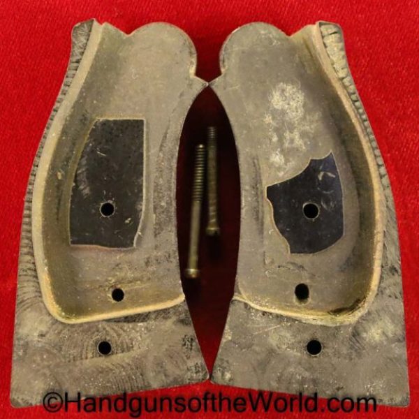 H&R, Target, Grips, Harrington & Richardson, Double Action, revolver, Target Grips, Hard rubber, 38, caliber, frame, .38, cal, Rubber, original, Collectible