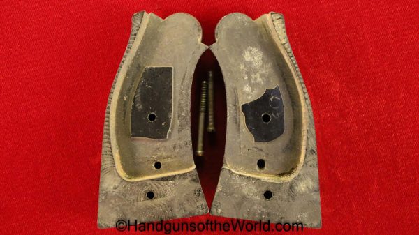 H&R, Target, Grips, Harrington & Richardson, Double Action, revolver, Target Grips, Hard rubber, 38, caliber, frame, .38, cal, Rubber, original, Collectible