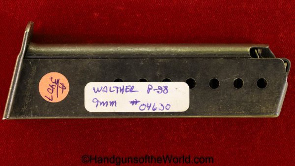 Walther, P-38, Magazine, Mag, Clip, 9mm, Original, Handgun, Pistol, German, Germany, WWII, WW2, E/359, Double E/359, P38, P 38, Nazi, #04630