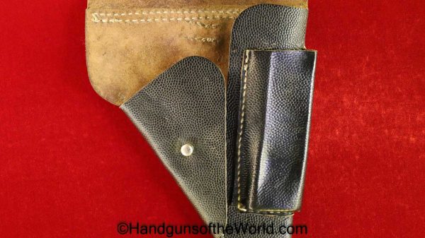 bml, German, Germany, Handgun, Breakaway, holster, Nazi, Original, P-38, P38, Pistol, Walther, WW2, WWII, Soft Shell, 4, 1944, Black, Leather, Soft Shell