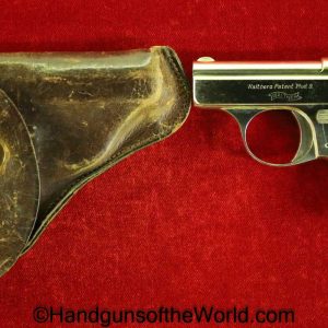 Walther, Model 9, 9, 6.35, .25, Factory Nickel, Nickel, German, Germany, Vest Pocket, Handgun, Pistol, C&R, Holster, with Holster, Original