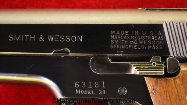 S&W, Model 39, 39, 9mm, Handgun, Pistol, Steel Frame, Early, Steel, Smith and Wesson, Smith & Wesson, USA, America, American