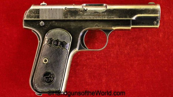 Colt, 1908, .380, .380acp, 9mmK, Hammerless, 1st Year, First Year, 1st, First, Year, Production, Early, Handgun, Pistol, C&R, USA, America, American, Pocket