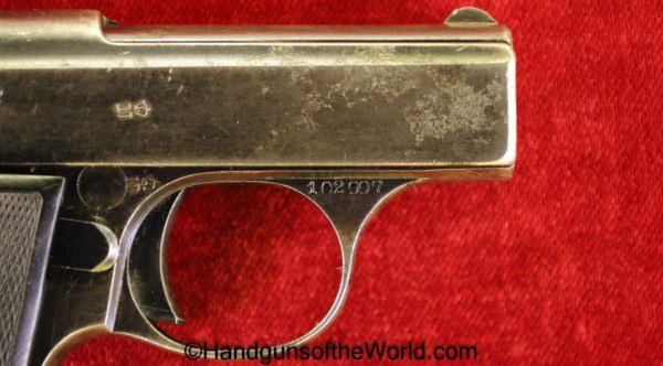 Haenel Schmeisser, Model 2, 6.35, 6.35mm, .25, .25acp, .25 acp, .25 Auto, Handgun, Pistol, Vest Pocket, C&R, Collectible, German, Germany, with Holster, Model II