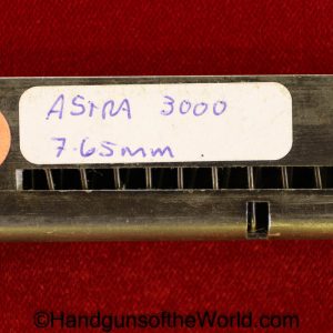 Astra, 3000, 7.65mm, 7.65, 32, .32, acp, auto, Magazine, Clip, Mag, Spain, Spanish, Original, Handgun, Hand gun, Pistol, Collectible, Blue, Blued