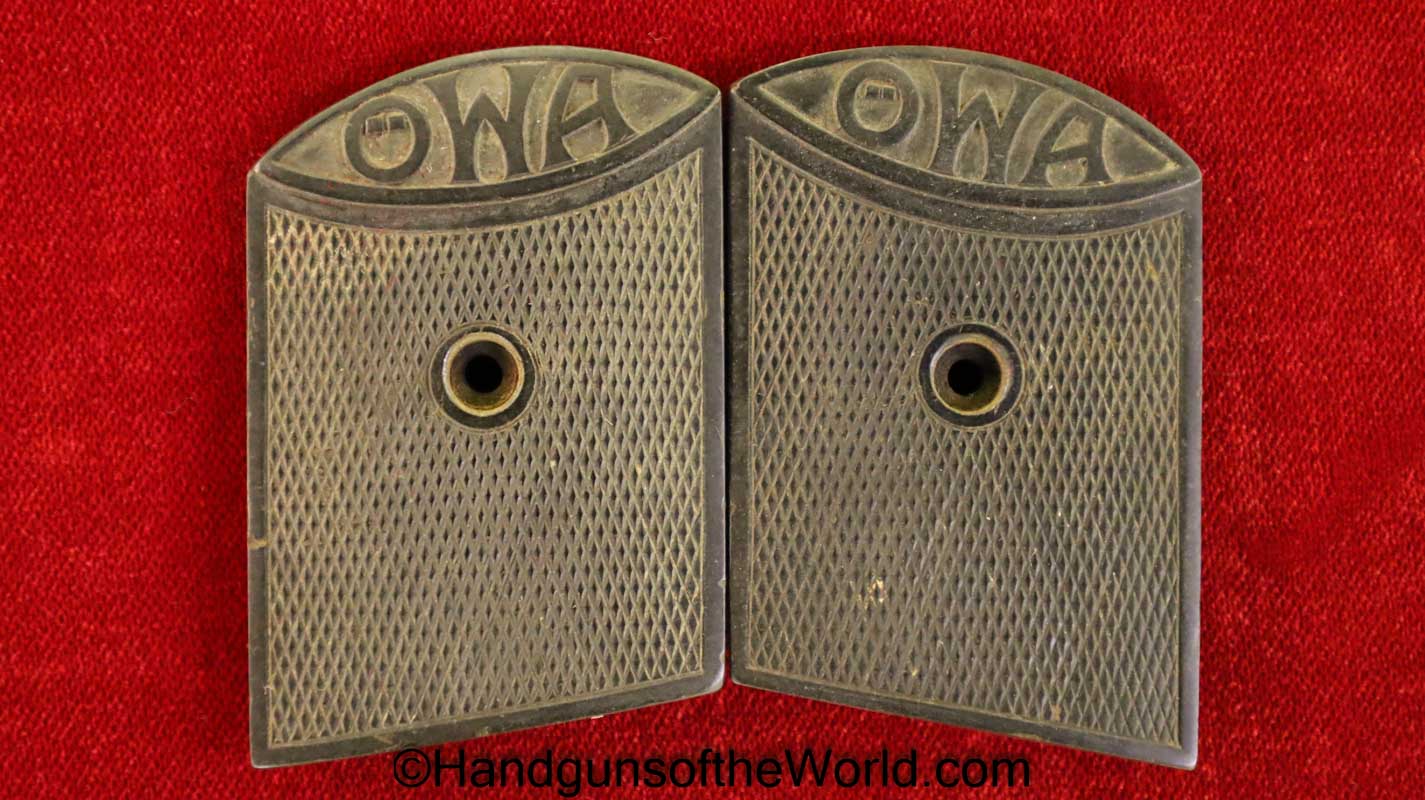 OWA, Vest Pocket, Grips, VP, Original, black, bakelite, synthetic, Handgun, Pistol, Austria, Austrian, Hand gun