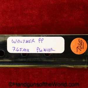 Walther, PP, 7.65, 7.65mm, .32, .32acp, .32 acp, .32 Auto, Handgun, Pistol, Collectible, Magazine, Mag, Clip, Original, Box, Extended, Base, Black, Bakelite, Pre-War, Pre War