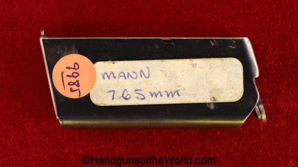 Mann, Pocket, 7.65mm, Magazine, Clip, Mag, Original, Collectible, German, Germany, 32, .32, acp, auto, 7.65, Handgun, Pistol, Hand gun
