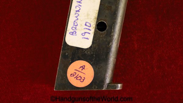 FN, Browning, 1910, 7.65mm, Mag, Magazine, Clip, Original, Belgian, Belgium, Pistol, Handgun, .32, 32, 7.65, .32acp, .32 acp, .32 auto, Hand gun
