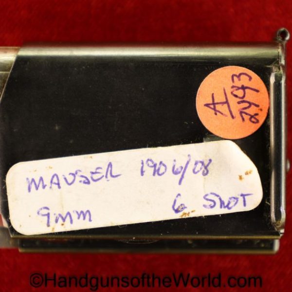Mauser, 1906/08, 9mm, 6 Round, Magazine, Clip, Mag, Original, German, Germany, Handgun, Pistol, Hand gun, Rare, 66, 42, #66, #42