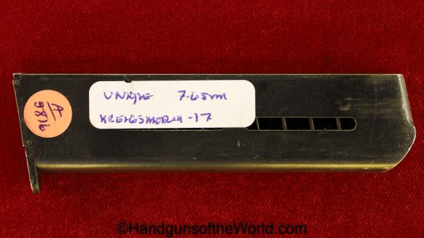 Unique, Kriegsmodell, Model 17, 7.65mm, Magazine, Clip, Mag, Original, Collectible, Model, 17, 7.65, 32, .32, acp, auto, Handgun, Pistol, Hand gun