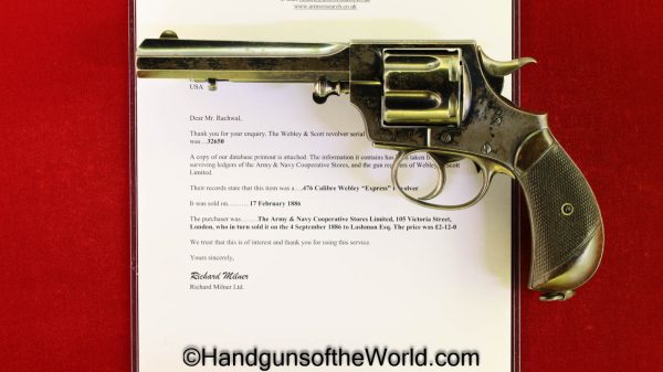 Webley, No5, New Model Army, Express, .455, .45, .45LC, .45 Long, Revolver, Antique, Handgun, Collectible, British, Britain, UK, United Kingdom, England, No.5