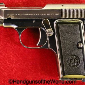 Beretta, 1919, Dated, 1935, 6.35, 6.35mm, .25, .25 acp, .25acp, .25 auto, Italy, Italian, Fascist, Handgun, Pistol, C&R, Collectible, Firearm Hand gun