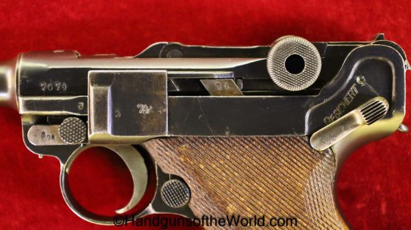Luger, Erfurt, P08, P.08, P 08, P-08, 9mm, 1918, WWI, WW1, German, Germany, Matching Magazine, Matching Mag, Handgun, Pistol, C&R, Collectible, Matching Clip