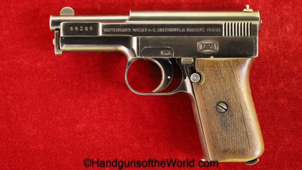 Mauser, 1910, 6.35mm, 6.35, .25, .25acp, .25 acp, .25 auto, Late, Side Latch, Holster, Original, Handgun, Pistol, C&R, Collectible, German, Germany, Firearm