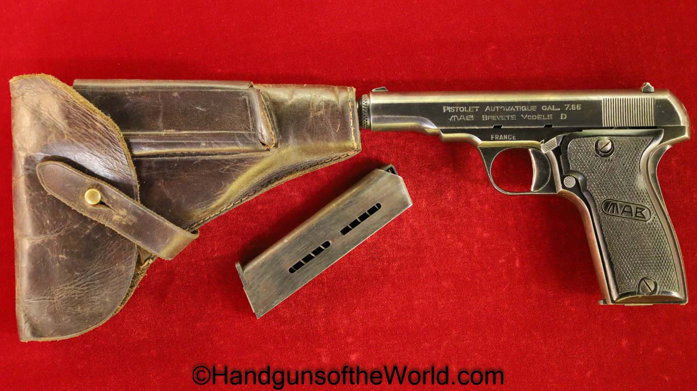 MAB Model D, 7.65mm, French Customs-Full Rig - Handguns of the World