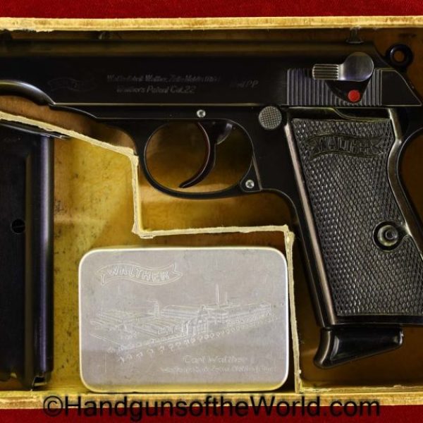 Walther, PP, .22lr, E/N, with Original Box, .22, Eagle N, Eagle/N, WWII, WW2, German, Germany, Nazi, Handgun, Pistol, C&R, Boxed, Collectible, Mint