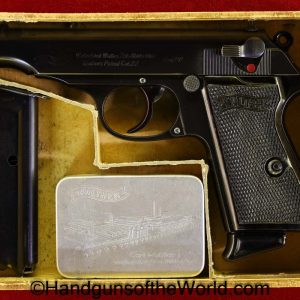 Walther, PP, .22lr, E/N, with Original Box, .22, Eagle N, Eagle/N, WWII, WW2, German, Germany, Nazi, Handgun, Pistol, C&R, Boxed, Collectible, Mint