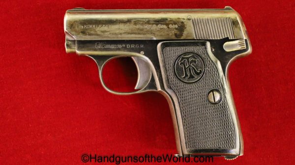 Kommer, Model 1, Model I, 6.35, .25, .25acp, .25 acp, .25 auto, 6.35mm, with Holster, German, Germany, Handgun, Pistol, C&R, Vest Pocket, VP, Holster