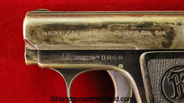 Kommer, Model 1, Model I, 6.35, .25, .25acp, .25 acp, .25 auto, 6.35mm, with Holster, German, Germany, Handgun, Pistol, C&R, Vest Pocket, VP, Holster