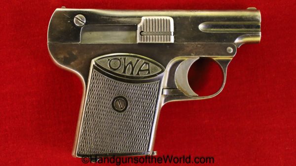 OWA, VP, 6.35mm, 6.35, .25, .25acp, .25 acp, .25 auto, Early Type, early, Austrian, 1922, Austria, Handgun, Pistol, C&R, Vest Pocket, Collectible,
