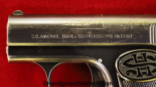 Haenel Schmeisser, Haenel, Schmeisser, Model, I, 1, 6.35mm, .25, Handgun, Pistol, C&R, Collectible, German, Germany, VP, Vest Pocket, Holster, .25 acp, 6.35