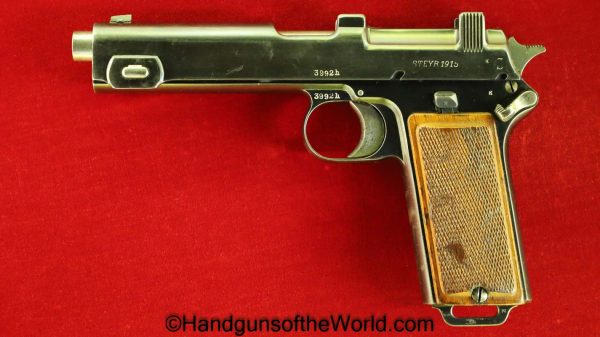Steyr, Hahn, 1911, 9mm, Austrian, Austria, Hungary, Hungarian, WW1, WWI, Unit Marked, Handgun, Pistol, C&R, Collectible, 1915, Austria Hungary
